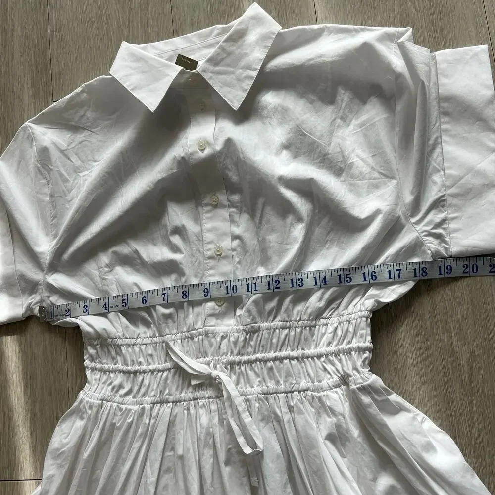 J Crew Flawed Elena Shirt Dress In Cotton Poplin Size 6 White FLAWS